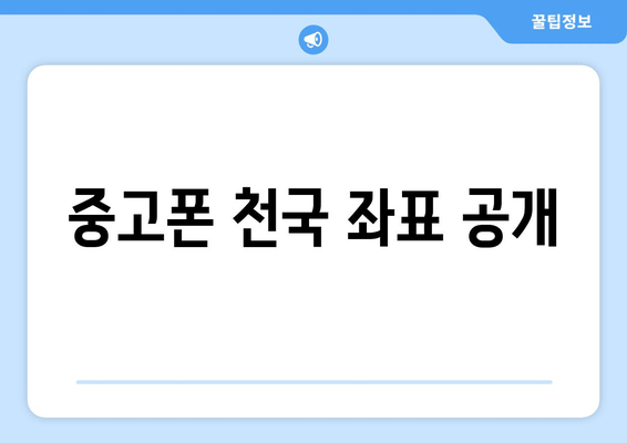 중고폰 천국 좌표 공개