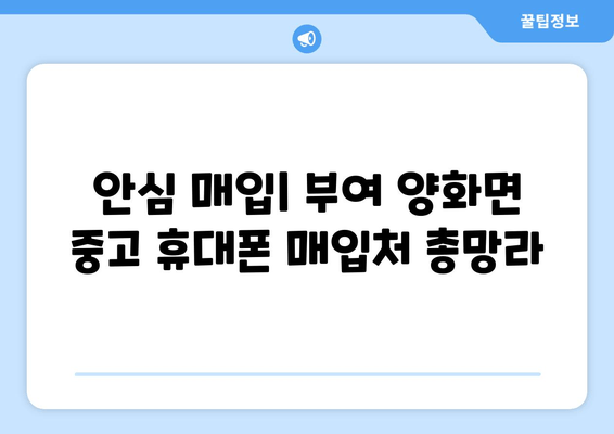 안심 매입| 부여 양화면 중고 휴대폰 매입처 총망라