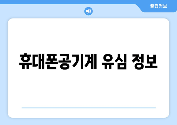 휴대폰공기계 유심 정보