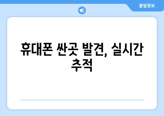 휴대폰 싼곳 발견, 실시간 추적