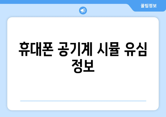 휴대폰 공기계 시뮬 유심 정보