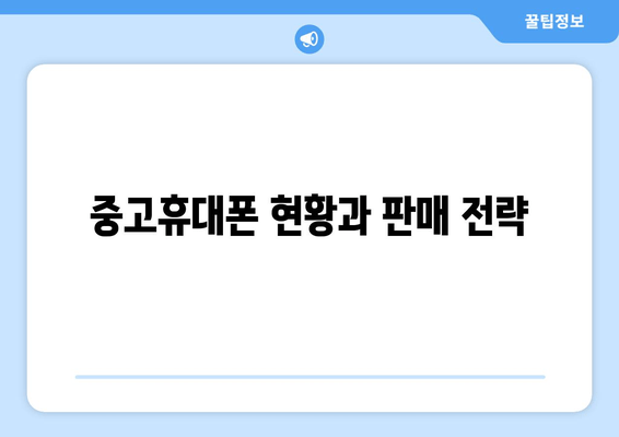 중고휴대폰 현황과 판매 전략