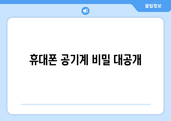 휴대폰 공기계 비밀 대공개