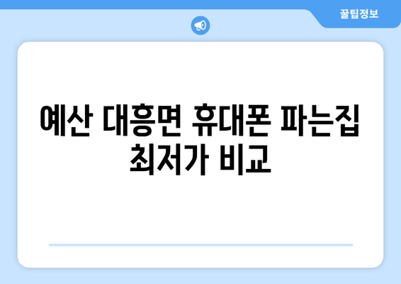 예산 대흥면 휴대폰 파는집 최저가 비교