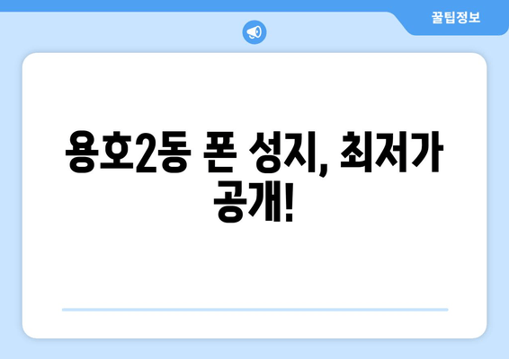 용호2동 폰 성지, 최저가 공개!