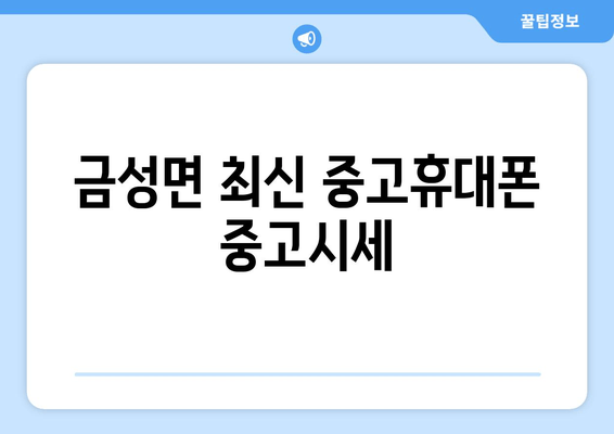 금성면 최신 중고휴대폰 중고시세