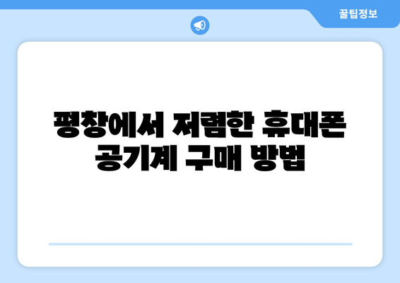 평창에서 저렴한 휴대폰 공기계 구매 방법