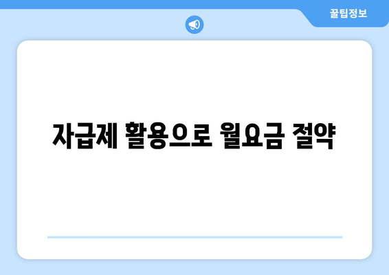 자급제 활용으로 월요금 절약