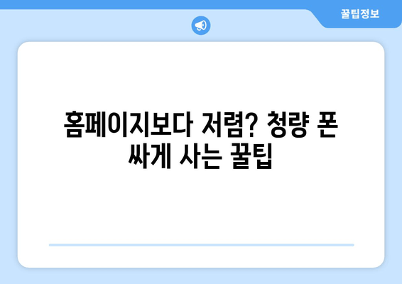 홈페이지보다 저렴? 청량 폰 싸게 사는 꿀팁