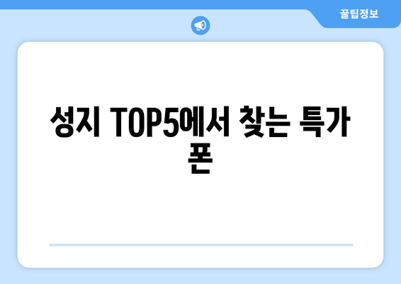 성지 TOP5에서 찾는 특가 폰