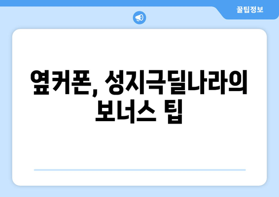 옆커폰, 성지극딜나라의 보너스 팁