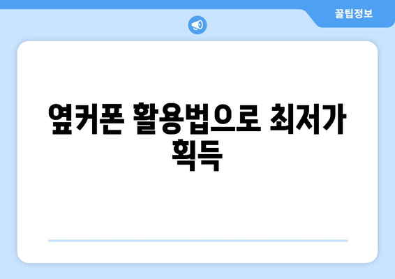 옆커폰 활용법으로 최저가 획득