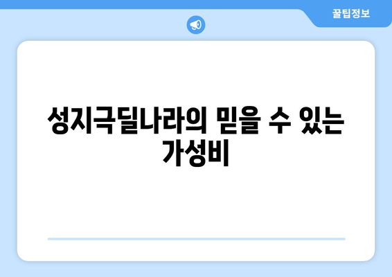 성지극딜나라의 믿을 수 있는 가성비