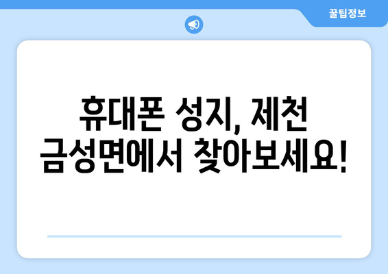 휴대폰 성지, 제천 금성면에서 찾아보세요!