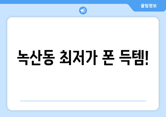 녹산동 최저가 폰 득템!