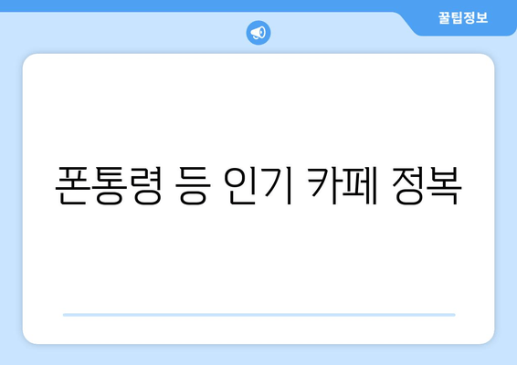 폰통령 등 인기 카페 정복