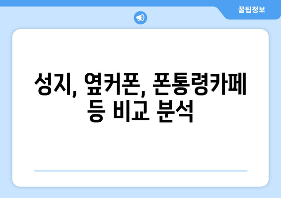 성지, 옆커폰, 폰통령카페 등 비교 분석