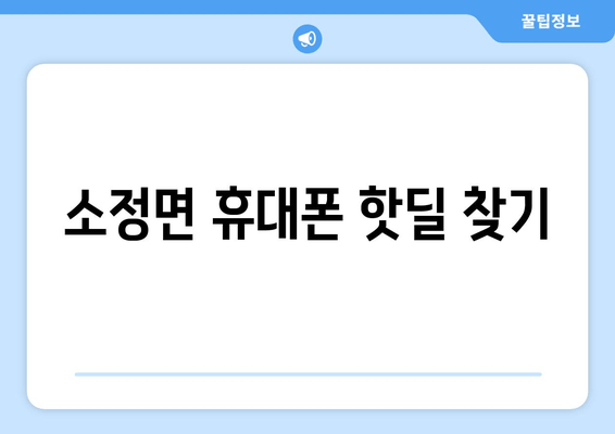 소정면 휴대폰 핫딜 찾기