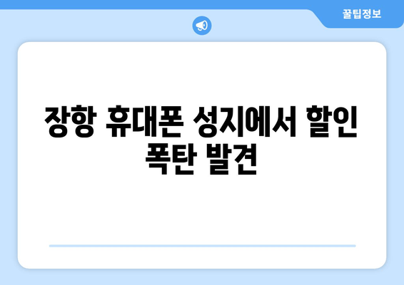 장항 휴대폰 성지에서 할인 폭탄 발견