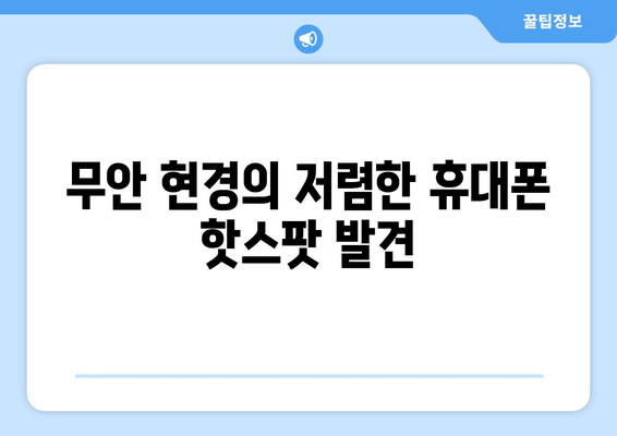 무안 현경의 저렴한 휴대폰 핫스팟 발견