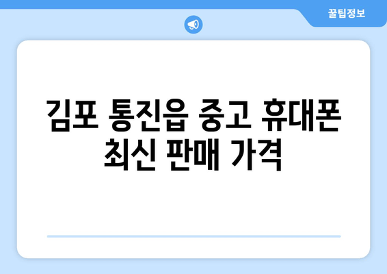 김포 통진읍 중고 휴대폰 최신 판매 가격