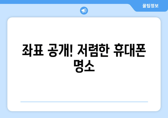 좌표 공개! 저렴한 휴대폰 명소