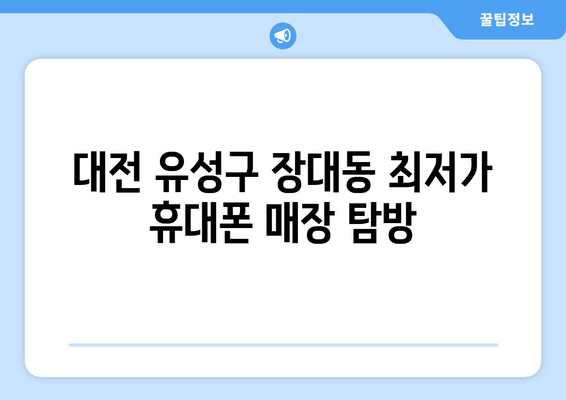 대전 유성구 장대동 최저가 휴대폰 매장 탐방