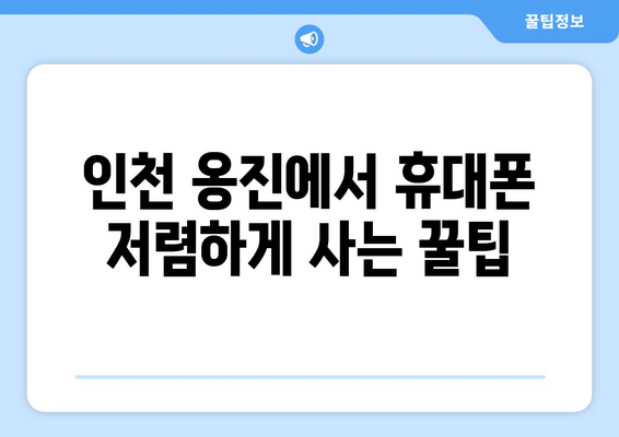 인천 옹진에서 휴대폰 저렴하게 사는 꿀팁