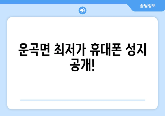 운곡면 최저가 휴대폰 성지 공개!