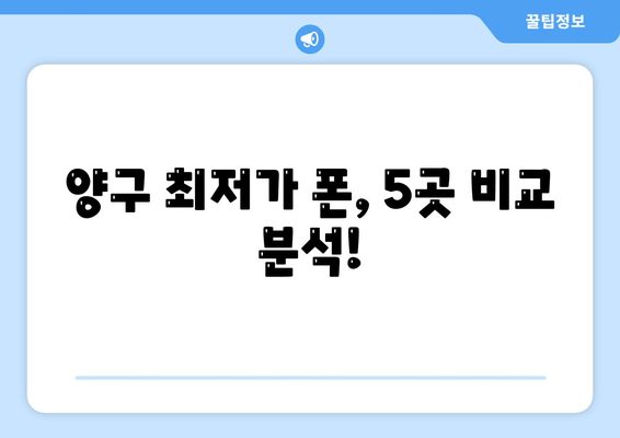 양구 최저가 폰, 5곳 비교 분석!