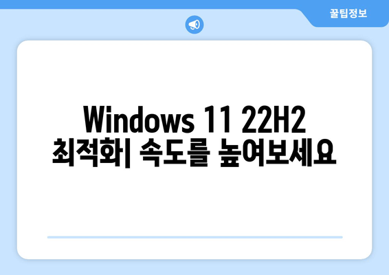 Windows 11 22H2 Pro/Home 최적화 버전(빌드 22621.3593) 성능 향상 가이드 | 속도, 안정성, 사용자 지정 |