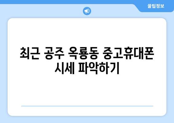 최근 공주 옥룡동 중고휴대폰 시세 파악하기