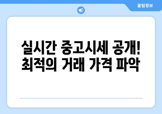 실시간 중고시세 공개! 최적의 거래 가격 파악