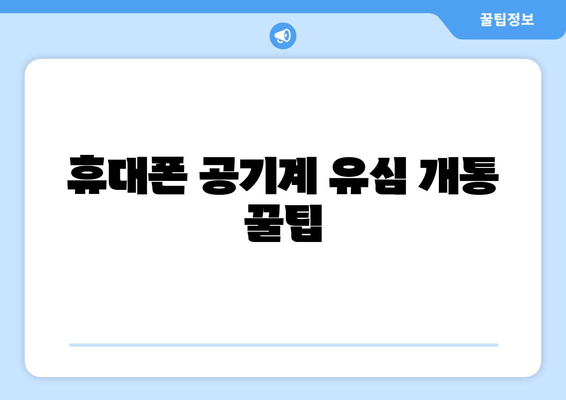 휴대폰 공기계 유심 개통 꿀팁