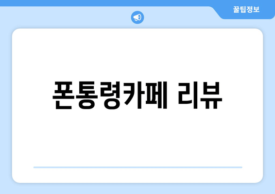 폰통령카페 리뷰