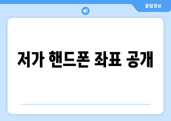 저가 핸드폰 좌표 공개