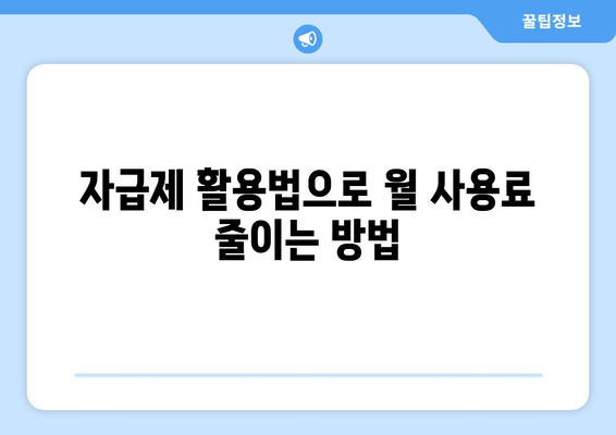 자급제 활용법으로 월 사용료 줄이는 방법