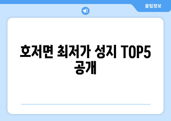 호저면 최저가 성지 TOP5 공개