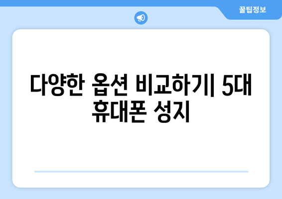 다양한 옵션 비교하기| 5대 휴대폰 성지