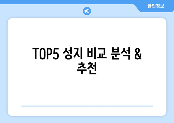 TOP5 성지 비교 분석 & 추천