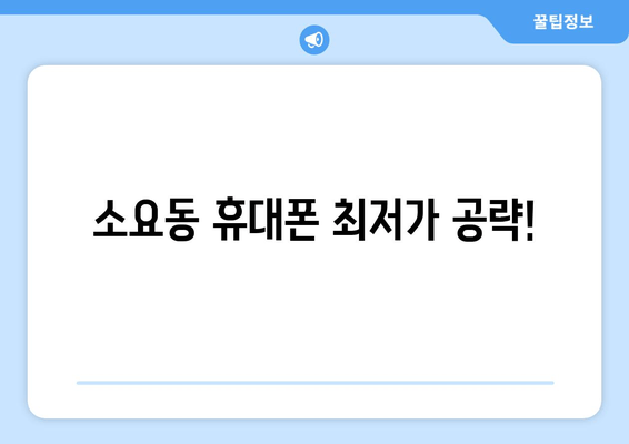 소요동 휴대폰 최저가 공략!