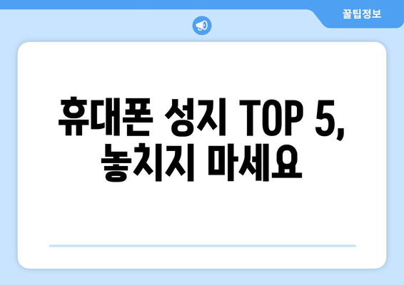 휴대폰 성지 TOP 5, 놓치지 마세요