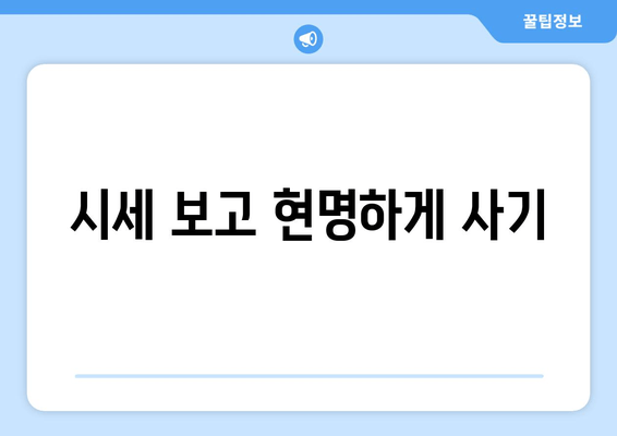 시세 보고 현명하게 사기