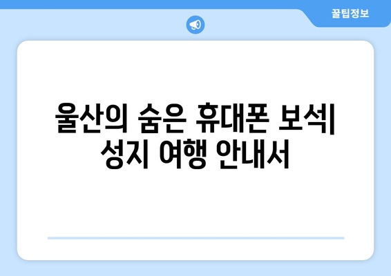 울산의 숨은 휴대폰 보석| 성지 여행 안내서