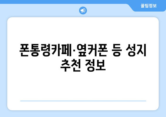 폰통령카페·옆커폰 등 성지 추천 정보