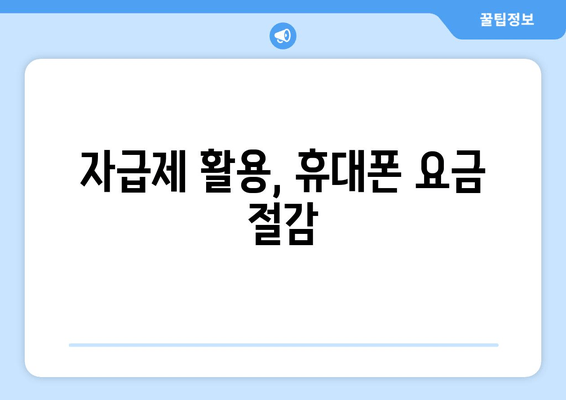 자급제 활용, 휴대폰 요금 절감