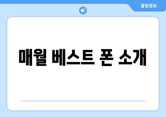 매월 베스트 폰 소개