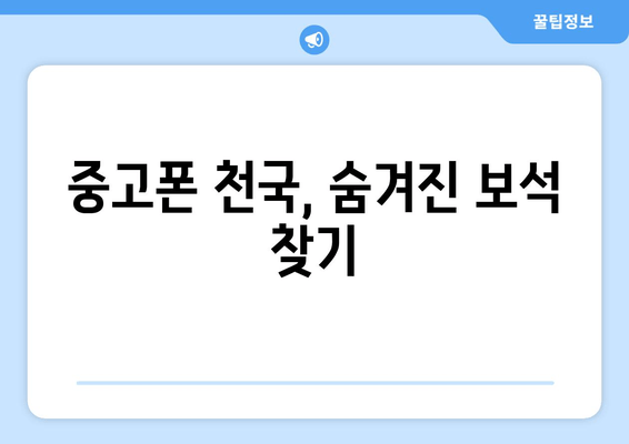 중고폰 천국, 숨겨진 보석 찾기