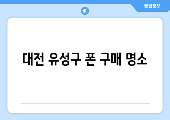 대전 유성구 폰 구매 명소