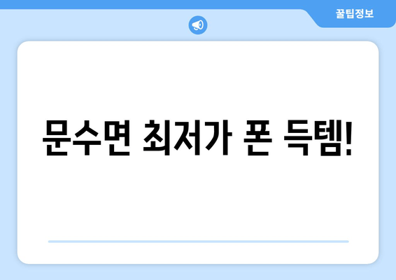 문수면 최저가 폰 득템!